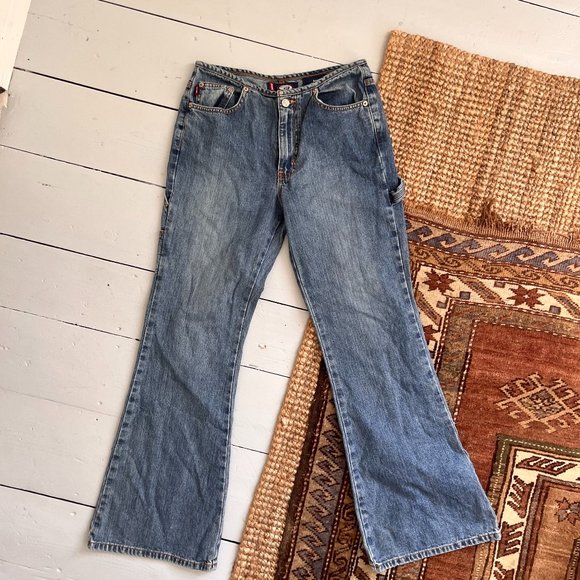 Vintage Y2K Bongo Low Rise flare Carpenter Jeans - 100% Cotton - Picture 3 of 10